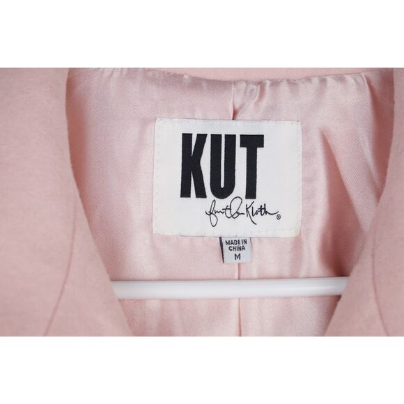 Kut from the Kloth‎ Pink Wool Blend Peacoat Single Breasted Coat Size Medium - Picture 4 of 10
